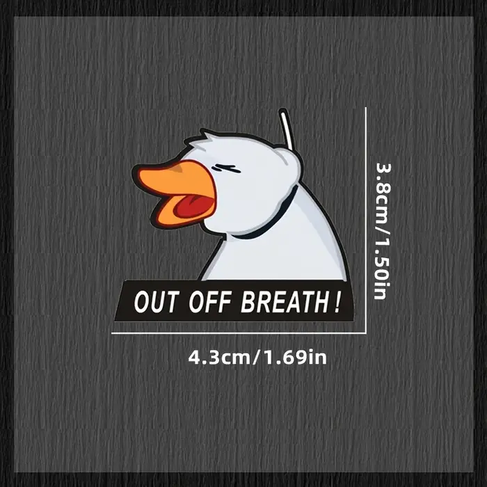 Autocollant de vélo « Funny Tired Duck "Out Of Breath" », autocollant en vinyle imperméable pour cad
