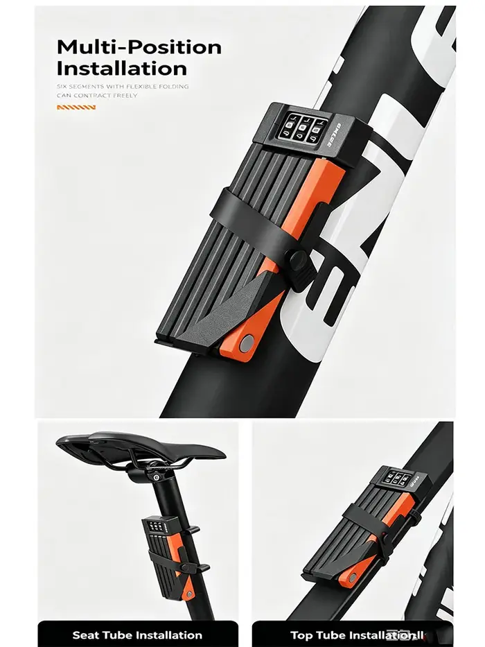 Antivol à code pliable pour vélo, antivol portable pour VTT, vélo de route, scooter, vélo électrique, accessoires de moto