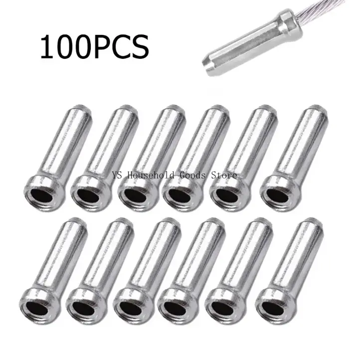 100 embouts de câble de frein et de dérailleur en aluminium pour vélo