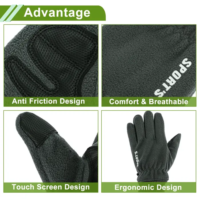 X Autohaux Gants de cyclisme pliables à doigts complets pour hommes