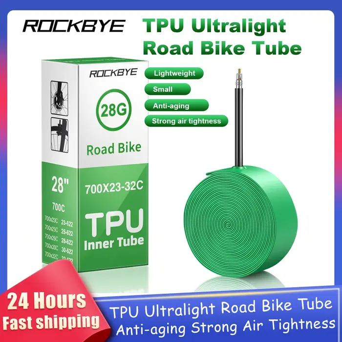 Chambre à air de vélo de route Rockbye 28g ultralégère portable en TPU