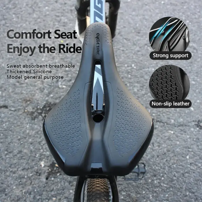 Selle de vélo antichoc en cuir PU respirant creux