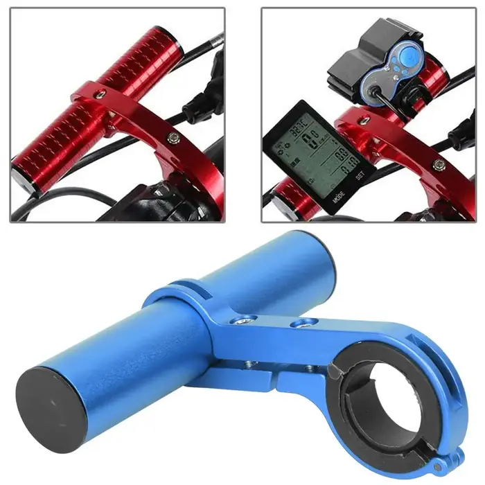 Extension de guidon en acier au carbone pour vélo de montagne route ou BMX avec support de téléphone GPS et accessoires