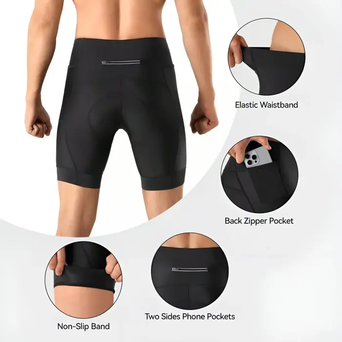 Short de cyclisme performant pour hommes avec coussinet 3D, short de vélo respirant à séchage rapide