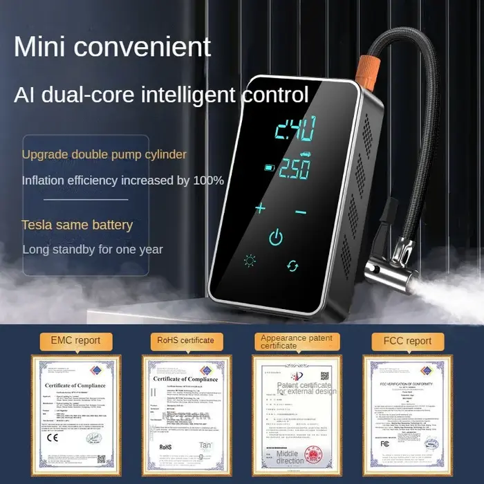 Pompe à Air sans fil 150psi, écran tactile/clé, gonfleur de pneus électrique Portable pour voiture, 