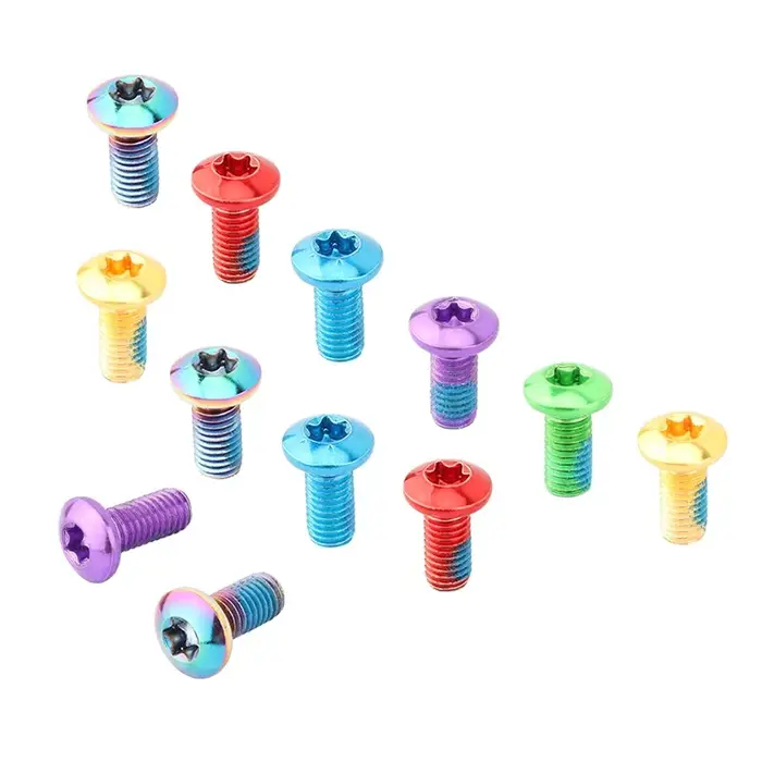 Rotor de frein à disque de vélo T25 rouge/bleu/vert/violet/or/vis plaquées en alliage d'acier pour vtt