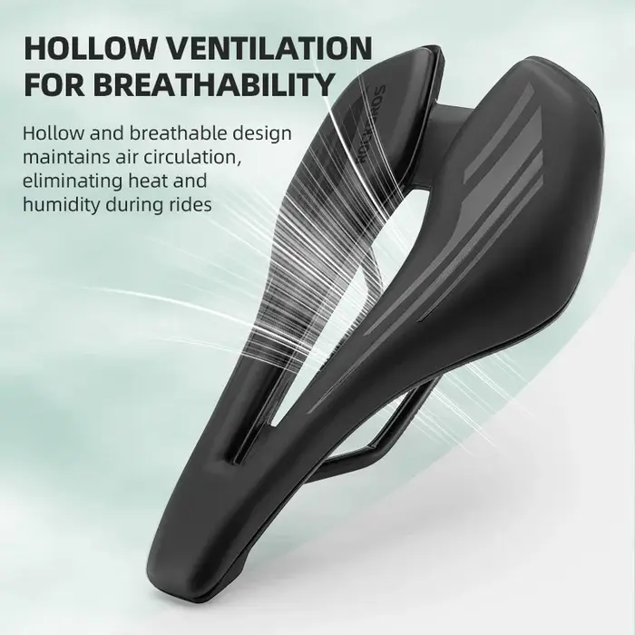 Selle de vélo de route pour homme en simili cuir blanc avec rembourrage éponge haute densité et arc acier chrome-molybdène respirante confortable antichoc