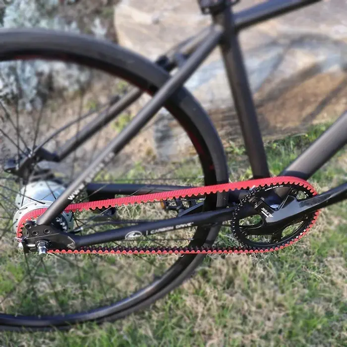 Pignons de vélo en fibre de carbone et courroie en V en caoutchouc pour vélo de montagne VTT E-bike et ville avec 21 coloris disponibles