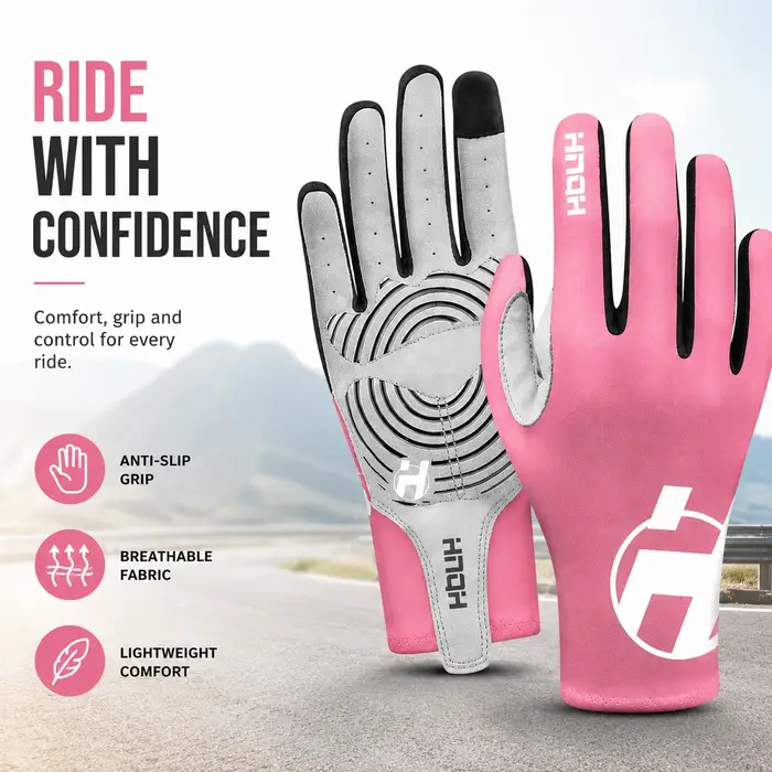 Gants de cyclisme à doigts complets en tissu Lycra