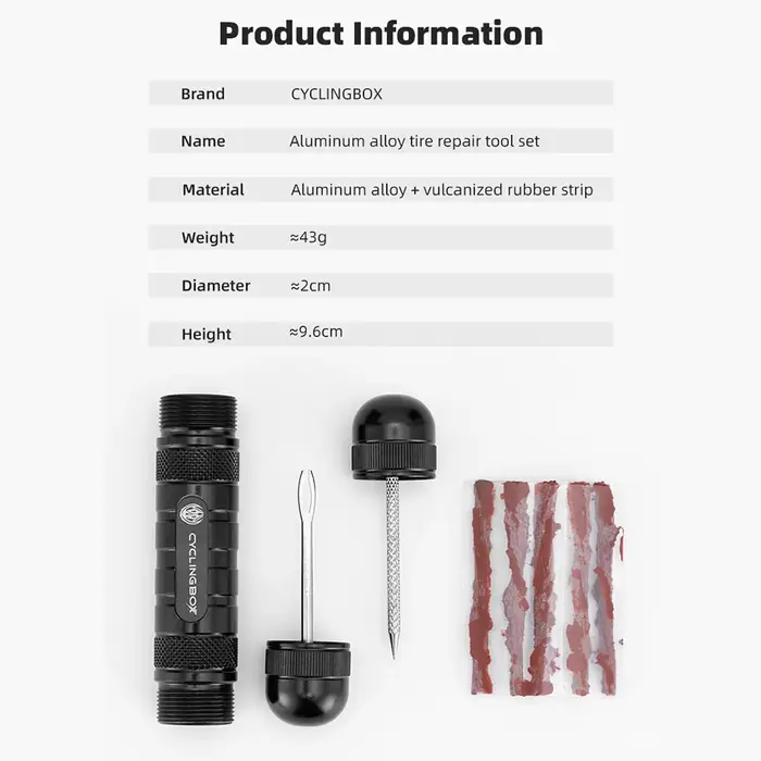 Kit d'outils de réparation de pneus de vélo Tubeless