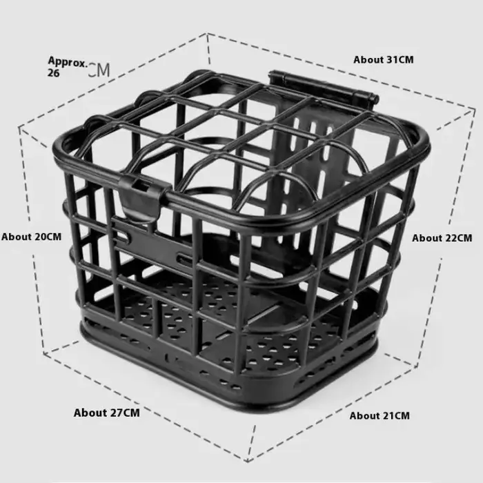 ● 1 ensemble de paniers avant de vélo anti-extrusion de grande capacité, panier de vélo détachable e