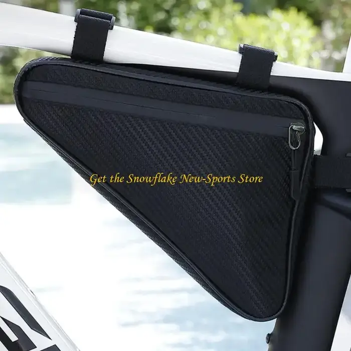 Pochette triangulaire de rangement pour tube supérieur de vélo en polyester blanc étanche et robuste pour navetteurs et sportifs