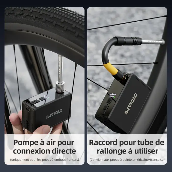 CYCLAMI AM6 Pro Mini Pompe à air électrique automatique portable numérique pour pneus de VTT et de vélo de route Schrader Presta 150 PSI 800 mAh