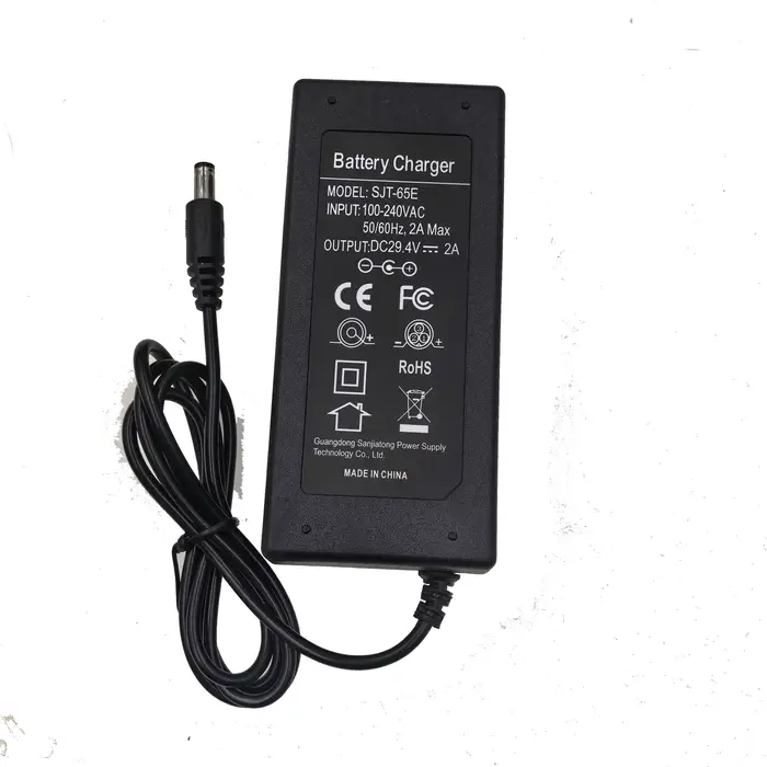 Chargeur 29.4V 2A pour batterie au lithium 24V 25.2V 25.9V 29.4V 7S