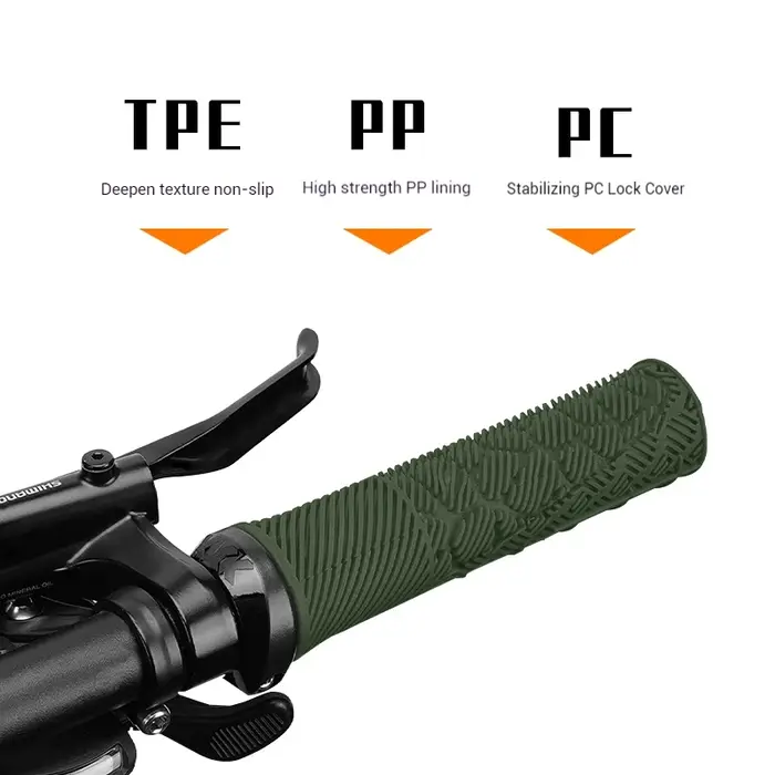 ENLEE poignées de guidon de vélo TPE PP poignée de vélo poignées antidérapantes vtt avec anneau de verrouillage Absorption des chocs manchettes de guidon de vélo