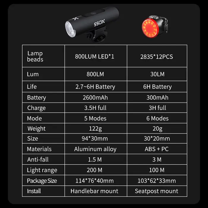 XOSS XL 800 vélo lumière phare étanche USB Rechargeable route vtt avant lampe