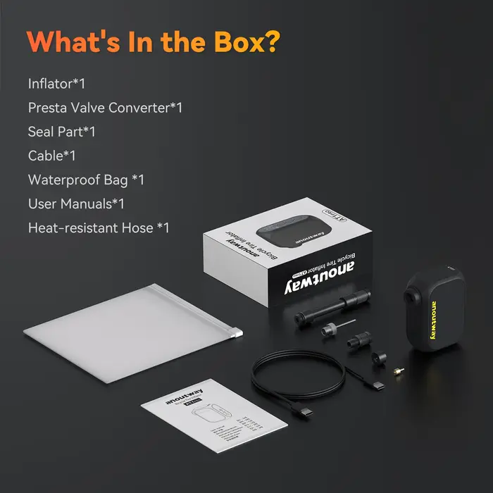 Anoutway-Mini pompe électrique AT1 Pro pour vélo, gonfleur d'opathie sans fil avec écran, charge rap