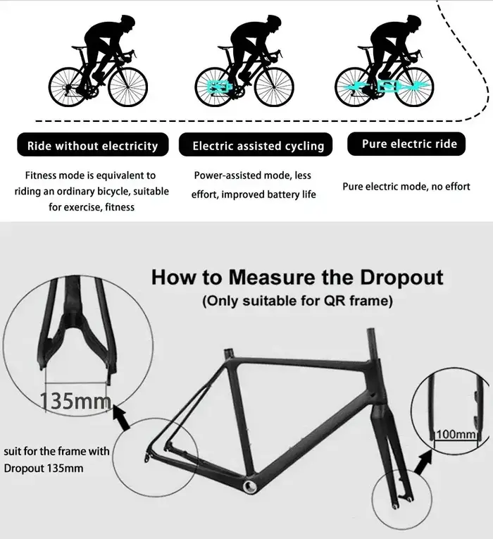 Moteur de roue de vélo électrique 36V 250W 350W 500W