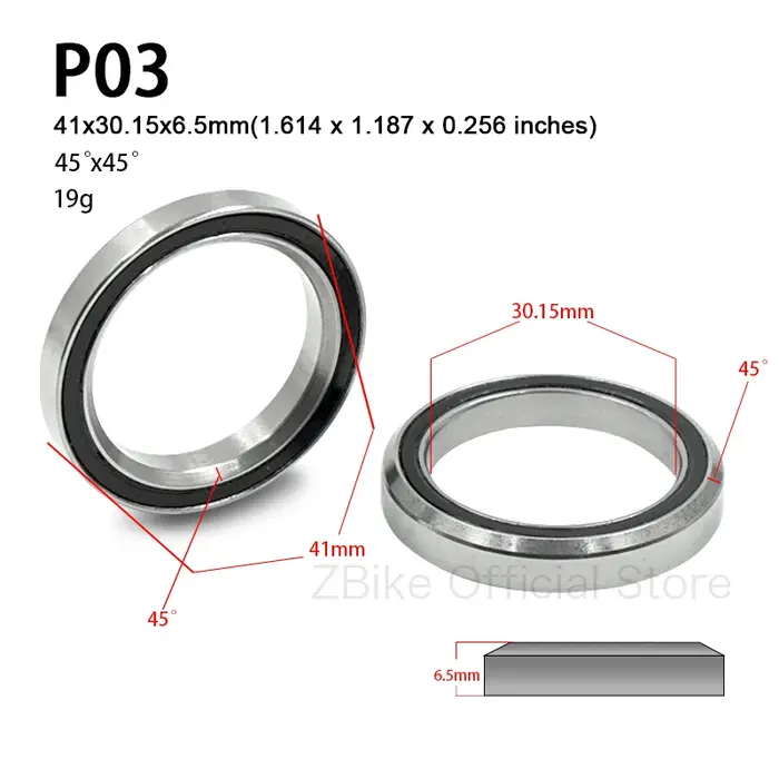 Roulements de direction pour vélo VTT, pièces de réparation en acier pour trottinette et VTT, 41/41.