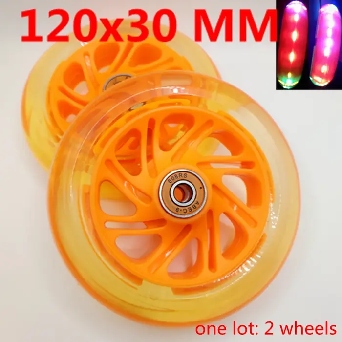 Roue de Scooter clignotante 120x30mm 120mm, roulements épais pour viande, haute qualité