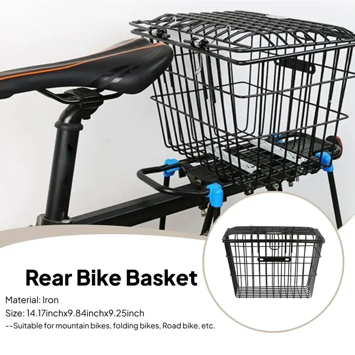 Panier de vélo arrière, support de chargement de vélo lourd avec couvercles pour vélos pliants, pani