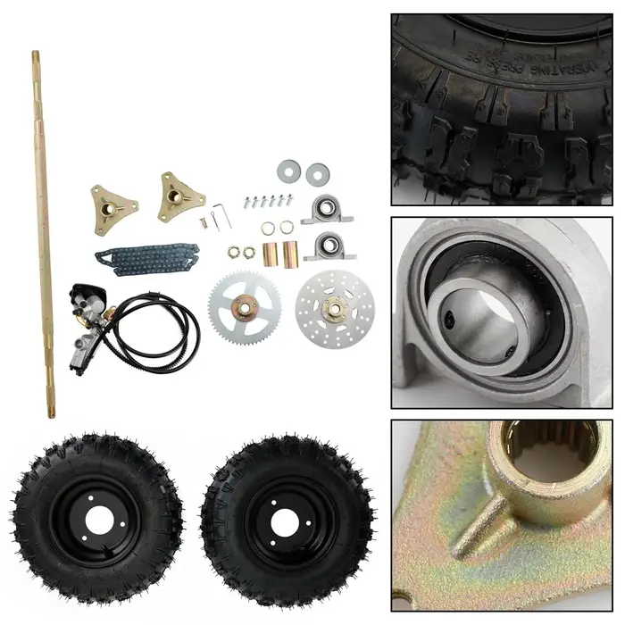 Kit complet de moyeu de roue d'assemblage d'essieu arrière de 29 pouces pour vélos de dérive Go Kart Quad Trike