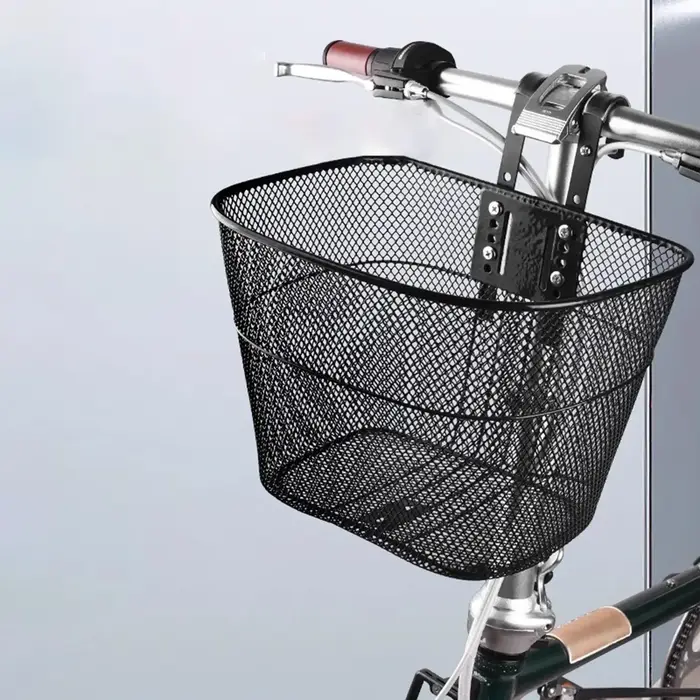 Panier avant pour vélo, panier de rangement en maille détachable, hauteur réglable, panier pour vélo