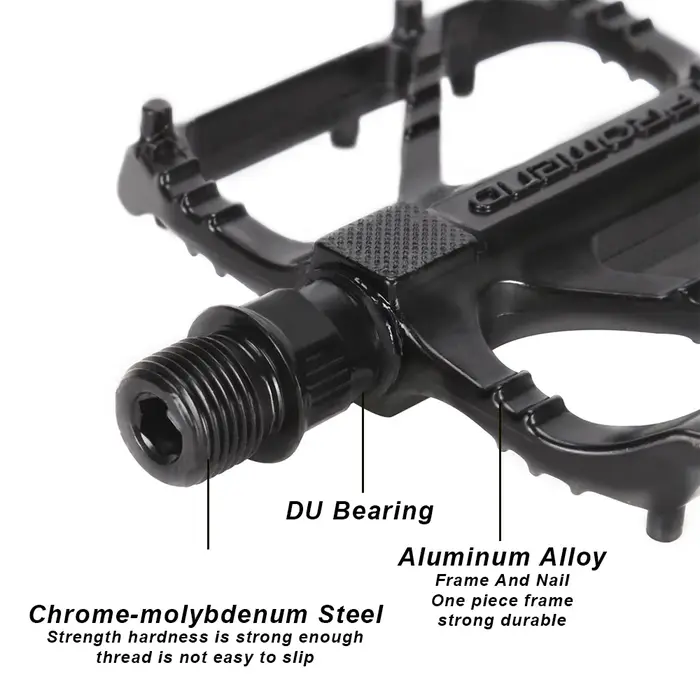 PROMEND Pédale Anti-Dérapante pour Vélo VTT, Roulement en Alliage d'Aluminium, Accessoires avec 3 Roulements Rapides, Modèle Ultraléger