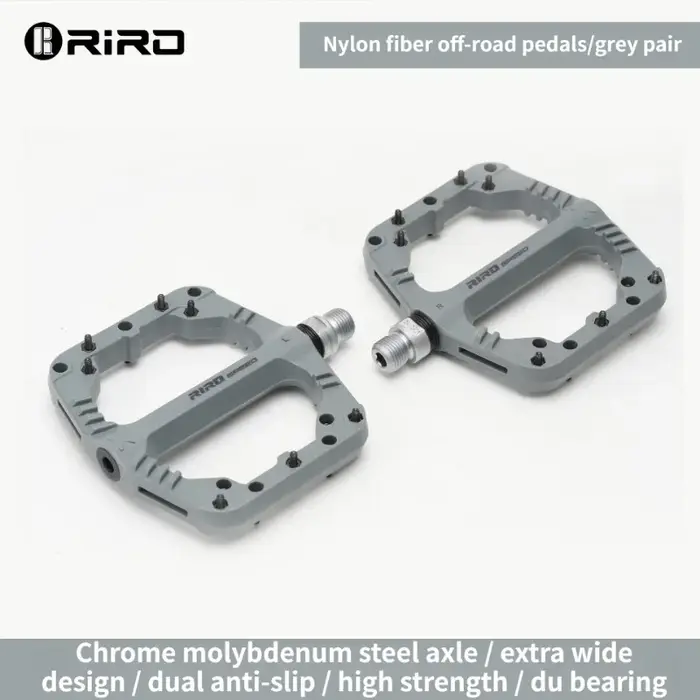 Pédales de vélo en nylon RIRO ultralégères avec roulements scellés DU pour VTT et vélo de route, cou