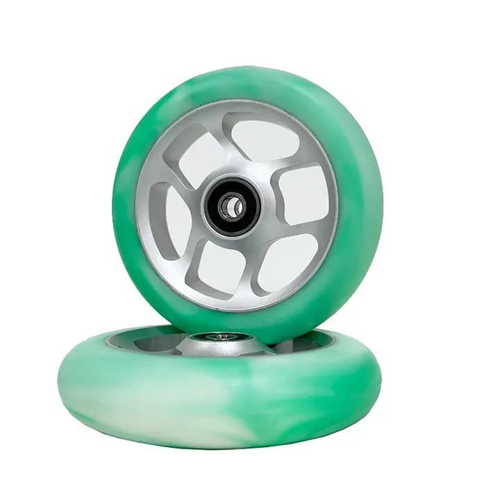 Roues de scooter freestyle 110 mm avec noyau en aluminium 6063 et roulements ABEC-9 pour tricks résistants à l'usure et haute élasticité 88A