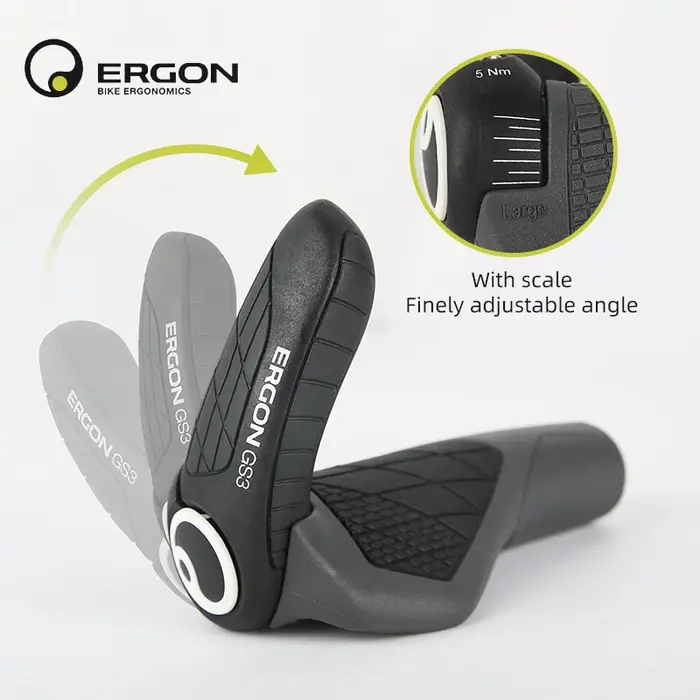 Poignées de guidon de vélo ERGON GS3 antidérapantes en caoutchouc
