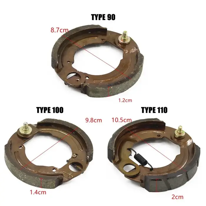 Bloc de freins à sabot en fer pour moto et scooter électrique type 90 100 110 pièces de rechange haute qualité pour freinage sécurisé