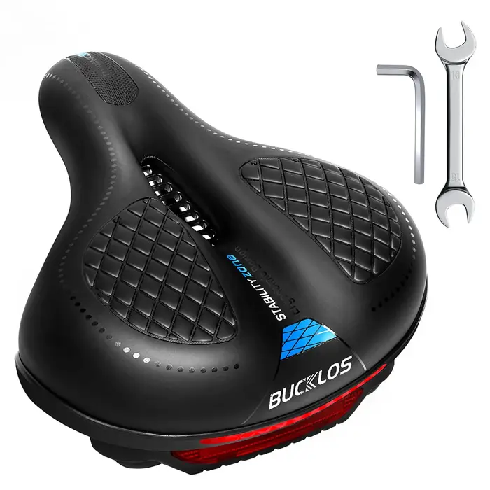 BUCKLOS Selle de vélo avec grand coussin léger et large