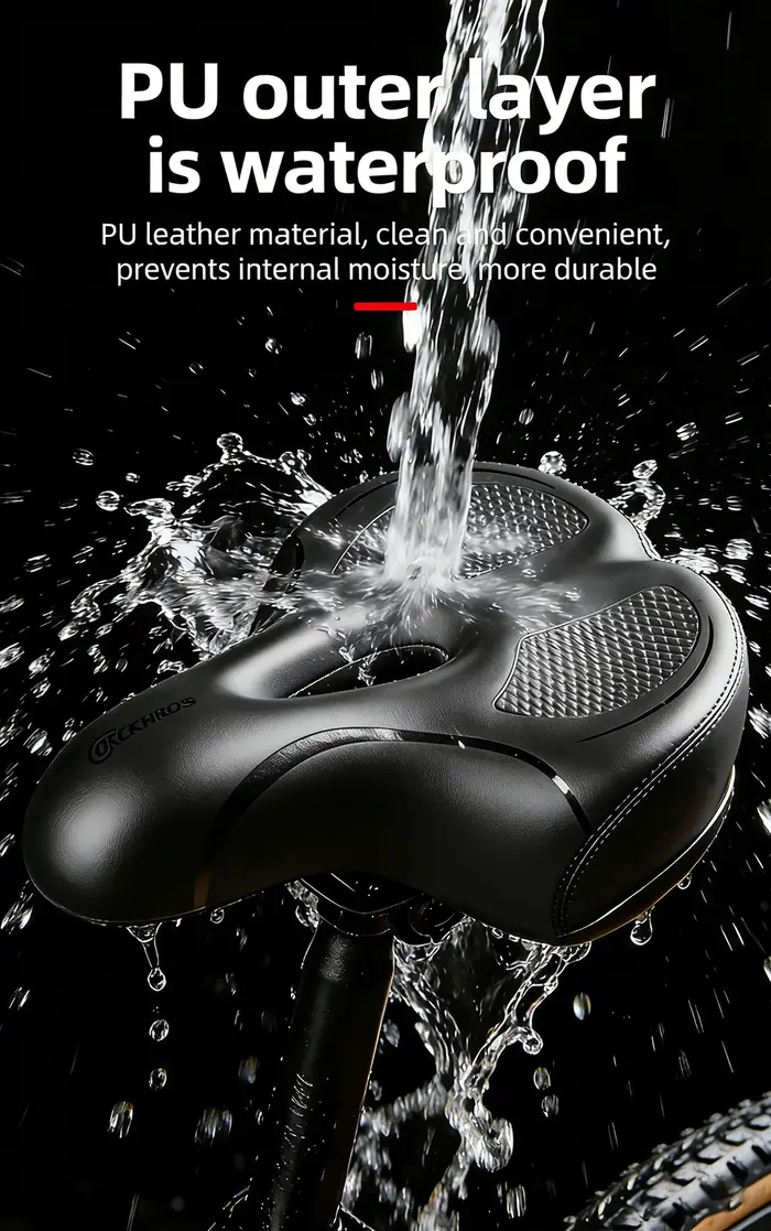 DRCKHROS Selle de vélo confortable à double absorption des chocs