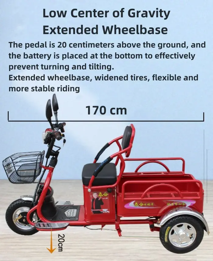 Tricycle électrique puissant pour adultes