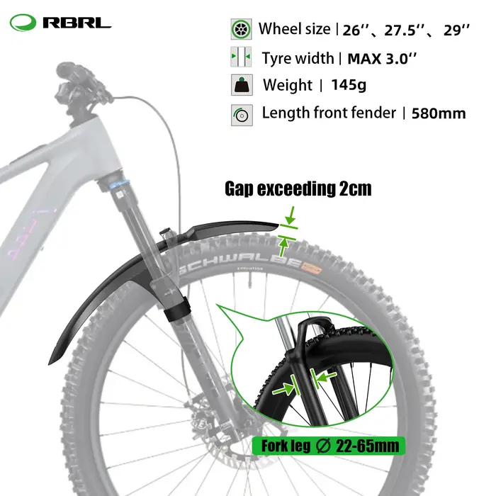 Garde-boue avant de vélo RBRL