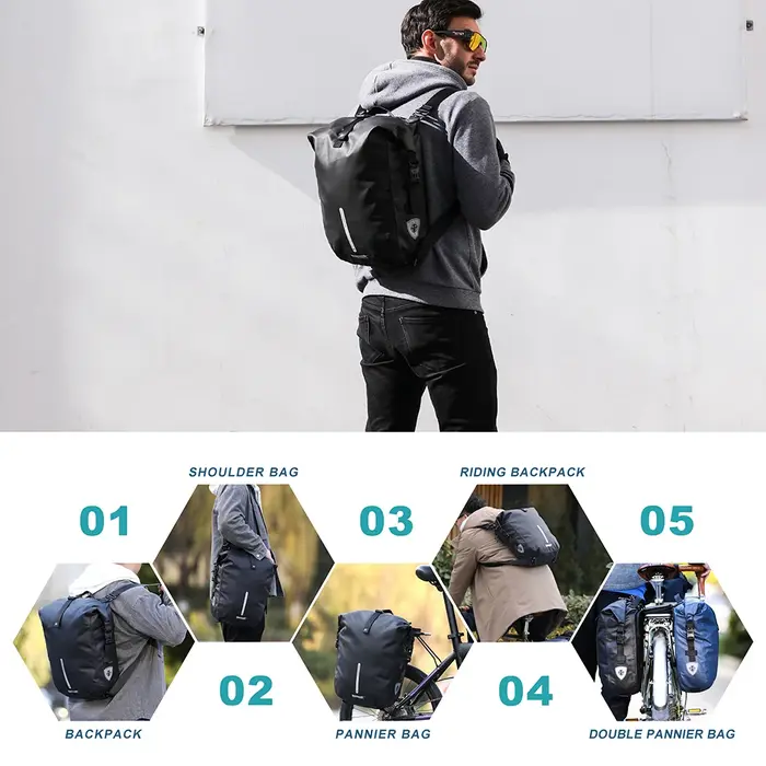 Sacoche et sacoche de vélo Rhinowalk 100% entièrement imperméables