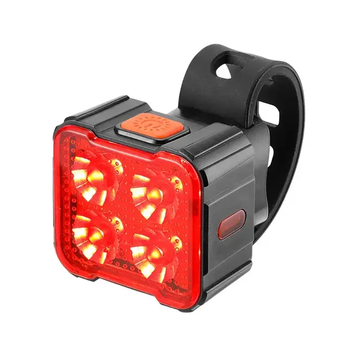 Feu arrière de cyclisme rouge/blanc, 6 lampes, feux de vélo, voyant d'avertissement de sécurité, LED