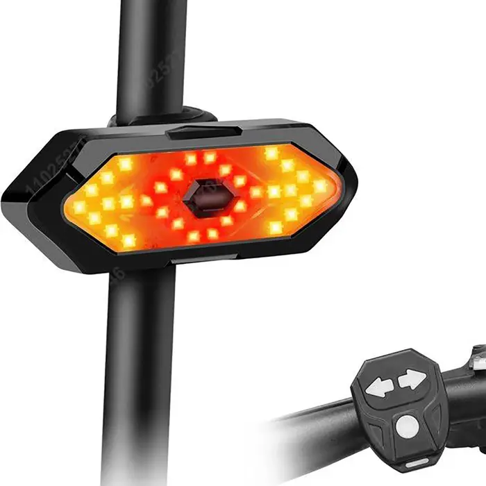 Clignotant de vélo feu arrière feux de vélo à distance LED USB lampe de vélo Rechargeable vélo sans 