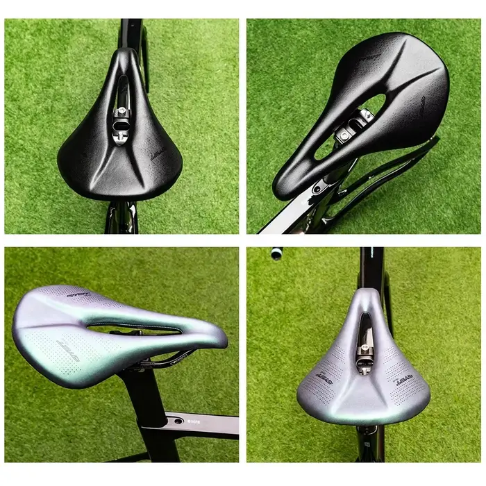 Selle de vélo de route en carbone T1000 ultra légère 134g avec rails ovales 7x9mm et coussin en cuir PU pour cyclisme de compétition