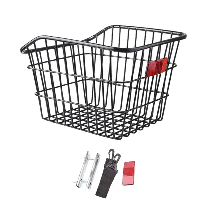 Panier de rangement arrière pour vélo en métal sans couvercle