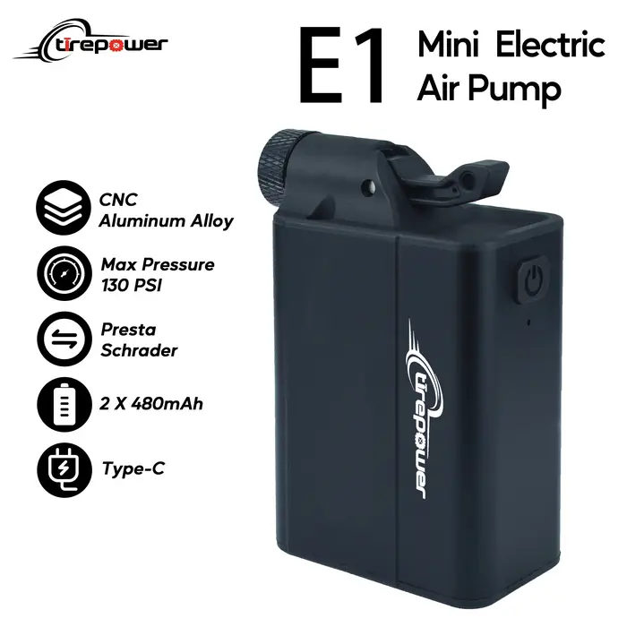 Mini pompe à vélo électrique 120 PSI, gonfleur de vélo, gonflage rapide avec pression préréglée pour