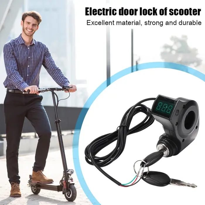 Serrure de contact électrique pour trottinette électrique KUGOO M4 PRO en ABS blanc sécurisée avec clés pour démarrage scooter et skateboard