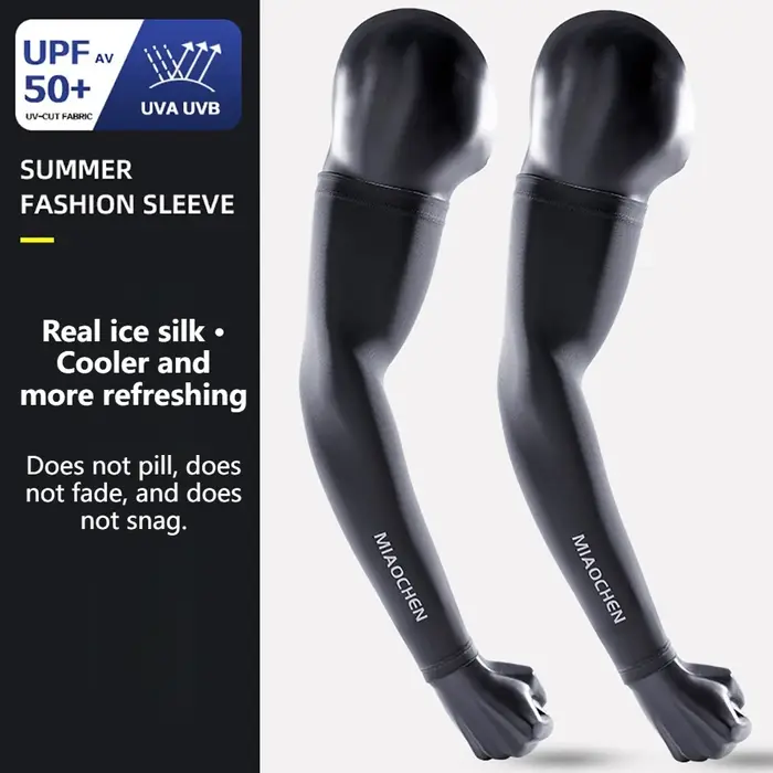 Manchons de cyclisme GTUBIKE en soie glacée, protection UV, rafraîchissants et respirants, pour homm