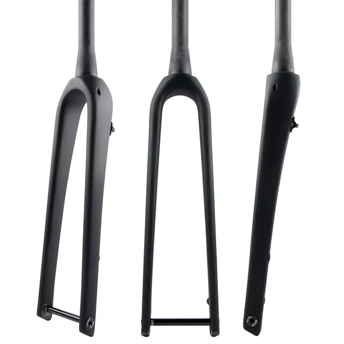 Fourche de vélo de route en fibre de carbone UD T800 pour vélo de gravier cyclocross 700c avec frein à disque et essieu traversant