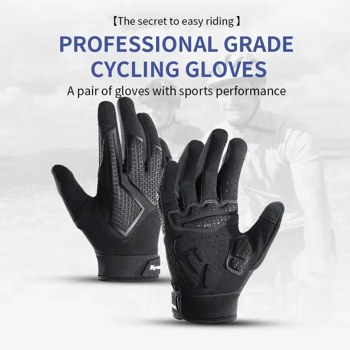 Gants de cyclisme antidérapants à doigts longs, absorbant les chocs, pour hommes, protection solaire