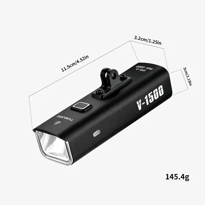 TOSUOD feu avant de vélo 1500 Lumens 4800mAh lumière