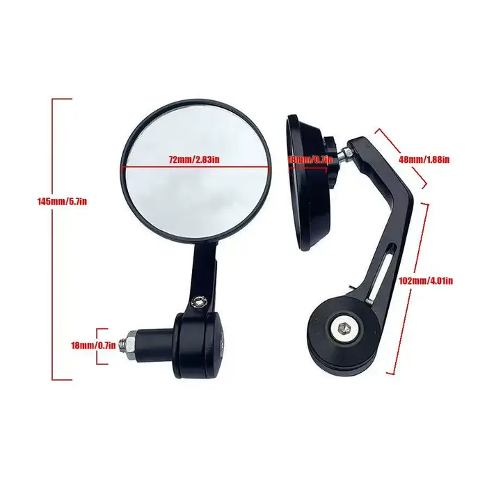 Accessoires de Moto 7/8 "rétroviseurs arrière d'extrémité de barre ronde pour café Racer