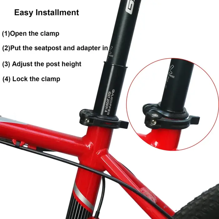 Adaptateur de tube de tige de selle en alliage d'aluminium pour vélo de montagne avec manchon de réduction et 17 coloris personnalisables