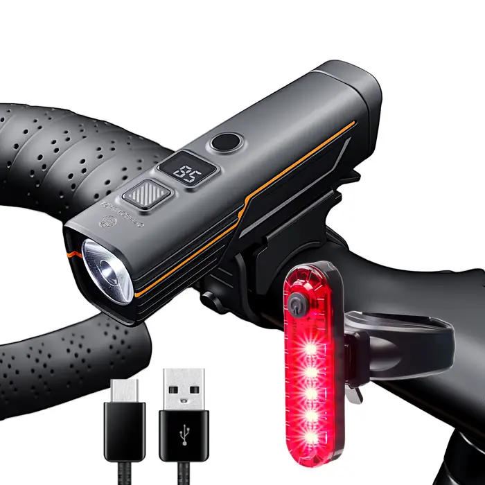 OFFBONDAGE – lampe LED avant pour vélo, Rechargeable par USB, lampe pour vélo de montagne, 300LM, phare de vélo, lampe de poche, feu arrière pour cyclisme
